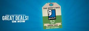 goodwill green tag sale
