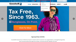 Goodwill online thrift store account options